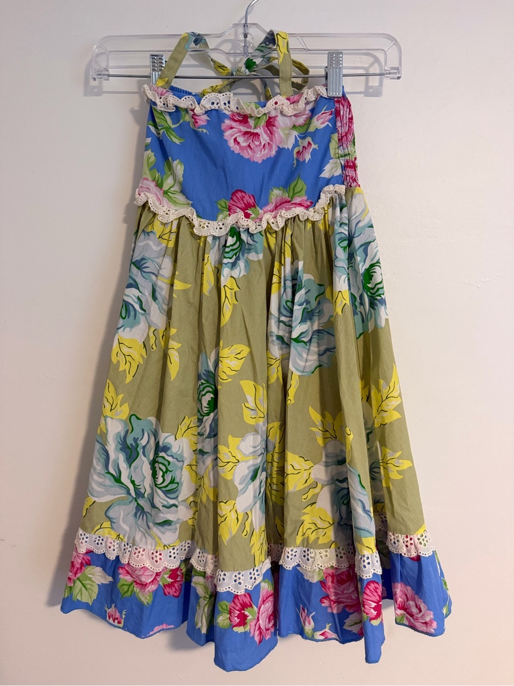 Mustard Pie Blue & Olive Floral Tiered Skirt